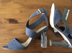 Studio.w Womens Blue Grey High Heel Sandal Clear Heel Size UK 6 RPR $109.95 - Picture 1 of 8