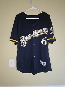 Lorenzo Cain #6 Milwaukee Brewers MLB Baseball Trikot Herren Gr. 40 Majestic genäht - Bild 1 von 15