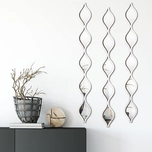 3 Pcs Acrylic Teardrop Mirror Wall Decor Decorative Mirror Narrow Wall Decor Boh - Picture 1 of 6
