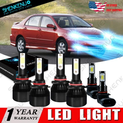 Faro LED COB haz alto/bajo + luz antiniebla 8000K para Toyota Corolla 2005 2006-2008 Foto 1 de 4