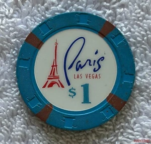 Chip de mesa Paris 1989 $1 obsoleto Las Vegas Nevada* - Imagen 1 de 3