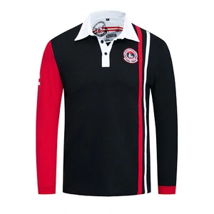 Men's T-Shirts Long Sleeve Polo Shirts Casual Shirts Top Black US Size XXL - Picture 1 of 10
