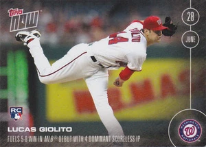 Lucas Giolito Washington 2016 Topps Now #188 radiocontrol 6/28/16 impresión ejecución #1192 envío gratuito - Imagen 1 de 2