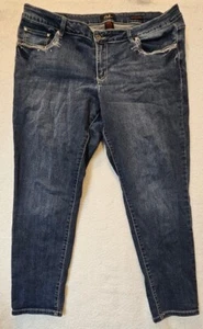 Earl Jeans Size 22W Stretch Skinny Ankle Rhinestone Bling Lace Pockets Womens - Picture 1 of 9