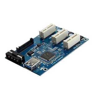 PCI-E 1X to 3 PCI-Express Slots Riser Card 36 Pin Multiplier Hub Adapter Miner - Afbeelding 1 van 6