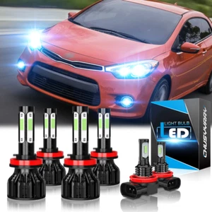 FOR Kia Forte 2010-15 2016 4PC LED Headlight High/Low Beam/Fog Light Bulbs Kit - Picture 1 of 13