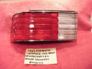 1987 PLYMOUTH SUNDANCE BRAND NEW NOS FACTORY OEM DRIVERS TAILLIGHT # 4321515 - Picture 1 of 7