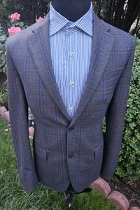 Blazer John W Nordstrom Windowpane para hombre 100 % lana talla: 40 L nuevo sin etiquetas  - Imagen 1 de 13