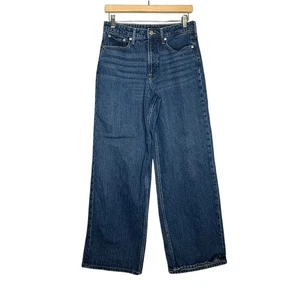 Free Assembly Damen Wide Leg Super High Rise Crop Jeans Dark Wash Denim Größe 8 - Bild 1 von 5