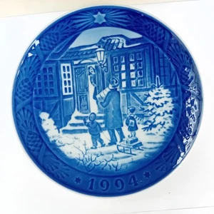 1994 Bing & Grondahl CHRISTMAS EVE Collector Plate ROYAL COPENAGHEN - Foto 1 di 2
