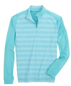 Johnnie O Performance Bert Mens 1/4 Zip Pullover Long Sleeve Lightweight Blue XL - Picture 1 of 6