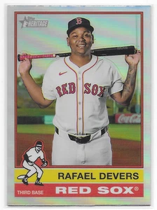 2025 Topps Heritage Chrome Refractors #445 Rafael Devers Boston Red Sox - Picture 1 of 2