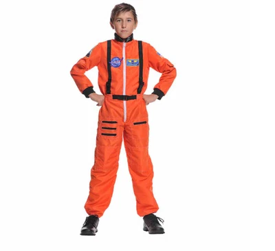 Traje Astronauta Naranja Niño Disfraz NASA Jr. Carrera Espacio Luna Mediano 6-8 Foto 1 de 4