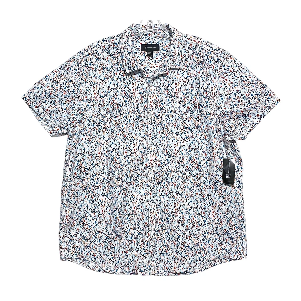 INC Colorful Geometric Button Shirt Mens XXL NWT Preppy Vacation Resort Loud - Image 1 of 4