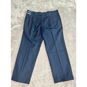 Stafford Herren marineblau Haifischleder plissiert klassische Passform Reisehose 42 x 30 - Bild 1 von 12