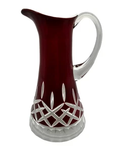 Waterford Lismore Kristall Wasserkrug Rubinrot & Weiß - Bild 1 von 10