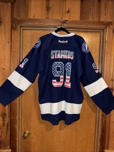 Maglia Tampa Bay Lightning RARA stelle e strisce Steven Stamkos #91 Reebok XL - Foto 1 di 16