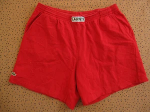 Short Chemise Lacoste Devanlay coton rouge 80'S vintage jogging Homme - 6 - Picture 1 of 5