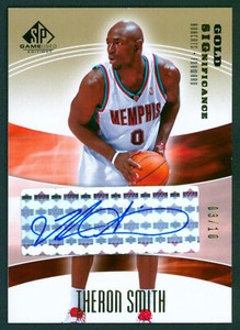 2004-05 UD SP Game Used THERON SMITH Gold SIGnificance Auto Rare Grizzlies #/10