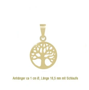 ECHT GOLD 333 Lebensbaum Ketten Anhänger klein Baum des Lebens Gelbgold 8 Karat - Bild 1 von 2
