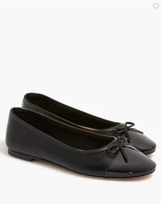 Nuevo J Crew Factory Negro Ballet Arco Plano Puntera Talla 7 Foto 1 de 4