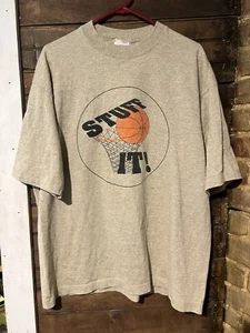 Vintage Single Stitch Stuff It Basketball T-Shirt Beezil Size XL 80s Retrowear - Picture 1 of 7