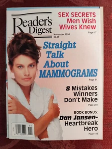 READERS DIGEST Magazine November 1994 Dan Jansen Benjamin J. Stein Mammograms - Picture 1 of 1