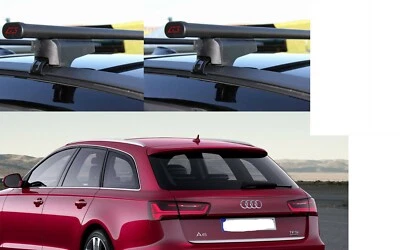 BARRE PORTATUTTO ACCIAIO PER AUDI A6 AVANT ANNO 2014 CON RAILS 4 SERRATURE IN PO - Immagine 1 di 4