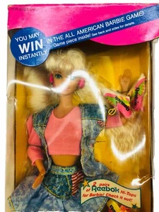 VTG BARBIECORE All American Barbie doll Mattel 9423 2 Pairs of REEBOKS Shoes NEW - Picture 1 of 9
