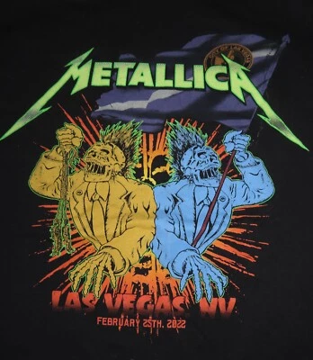 METALLICA February 25th 2022 Concert LAS VEGAS (MED) T-Shirt James Hetfield - Image 1 of 2