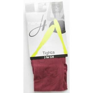 Hanes Womens M Stretch Tights Burgundy Red Solid