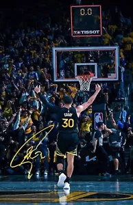 Steph Curry Night Night signiert Foto Nachdruck glänzend 11x17 Poster Druck Dubs - Bild 1 von 1