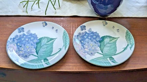 Sango Southampton Oval Dessert Appetizer Plates Hydrangea Larry Laslo Set 2 - Picture 1 of 3