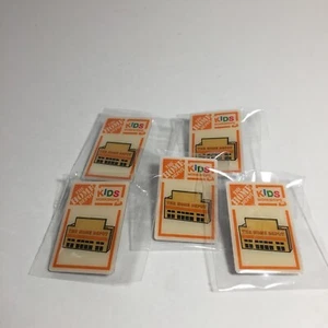 NEW SET OF 5 THE HOME DEPOT KIDS WORKSHOP Store PIN METAL COLLECTIBLE HTF - Picture 1 of 2