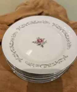 Set Of 9 Vintage Royal Swirl Fine China Japan Bread Plates w/Rose Floral Pattern - Picture 1 of 3
