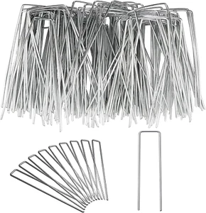 100PCS Garden Stake/Turf U Pins Landscape Staples Securing Fences Weed Barrier - Picture 1 of 12