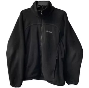 Marmot Jacket Mens Medium Full Zip Up Outdoors Fleece Black Outdoor Adult - Picture 1 of 5
