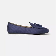 Charles Philip Silk Fabric Tassel Loafers in Erben Men's Blue Authentic