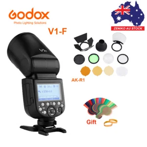 Godox V1-F 2.4G TTL Round Head Speedlite Flash for Fuji + AK-R1 Accessories Kit - Picture 1 of 12