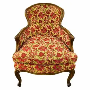 19th Century French Louis XV Bergere Arm Chair in a Fine Floral Upholstery - Picture 1 of 12