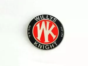 Vintage Willys Knight WK Round Radiator Badge / Emblem Brass Metal - Picture 1 of 1