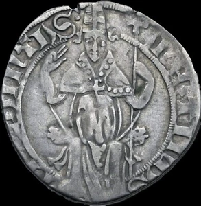 Italienische Staaten, Pontificio Stato (Päpstliche Staaten). Martin V AR Grosso.Avignon neuwertig - Bild 1 von 3