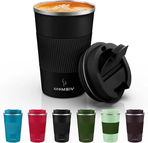 12Oz Travel Mug, Insulated Coffee Cup with Leakproof Lid, Vacuum Stainless Steel - Picture 1 of 12