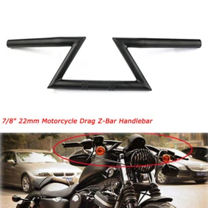 Z-Bar Motorcycle 7/8'' 22mm Drag Handlebar For Cruiser Custom Touring Chopper - Imagen 1 de 7