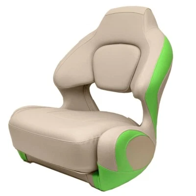 Chaparral Boat Captains Helm Seat 31.00592 | H2O Beige Lime Green - Image 1 of 4