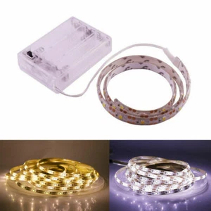 5V Battery Operated LED Strip Lights Flex Tape Under Cabinet Kitchen TV Lighting - Picture 1 of 14