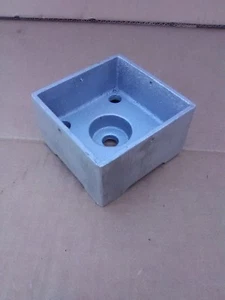 STAND-OFF Post Base, Anchored 4x4 Heavy Cast Aluminum, Mill, MADE IN THE USA - Picture 1 of 8