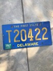 1967 DELAWARE TRAILER LICENSE PLATE T20422