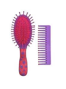 Scunci Conair 2-Piece Girl Set Cushion Brush and Comb Pink & Purple (1-Pack) - Picture 1 of 3