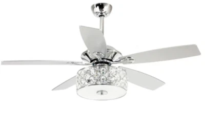 ParrotUncle 52" Tibuh Crystal Ceiling Fan with Led Lights - Silver (F6217AQ110V) - Image 1 of 3